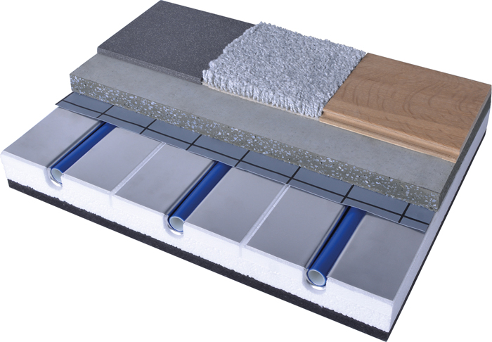 Schichtaufbau CompactFloor EXPERT mit Fußbodenheizung
